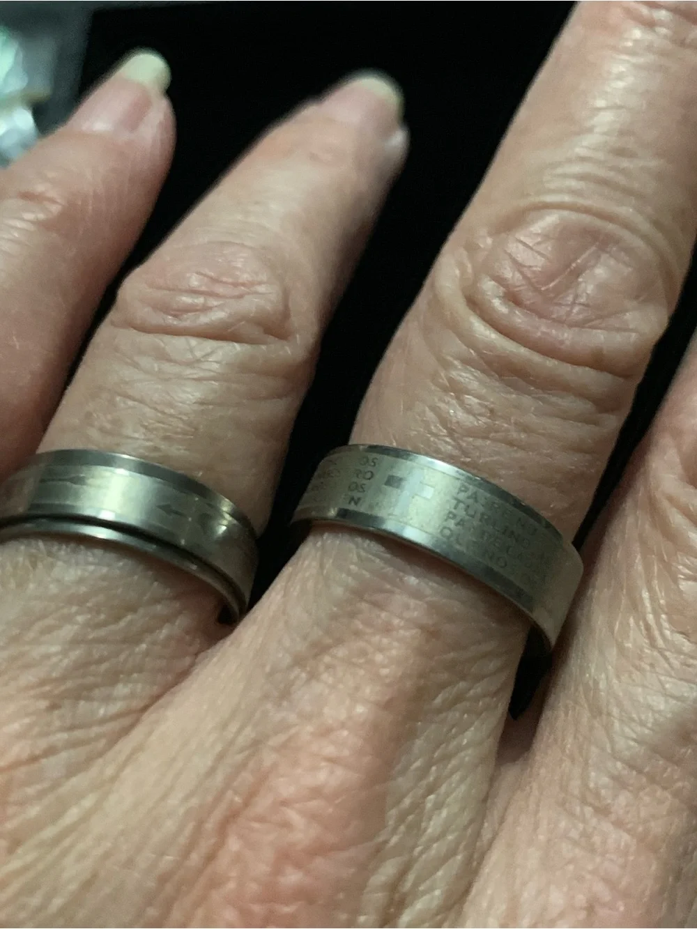 Set of 3 Stackable Modern Minimalist Silver-Tone Stainless Steel Band Rings